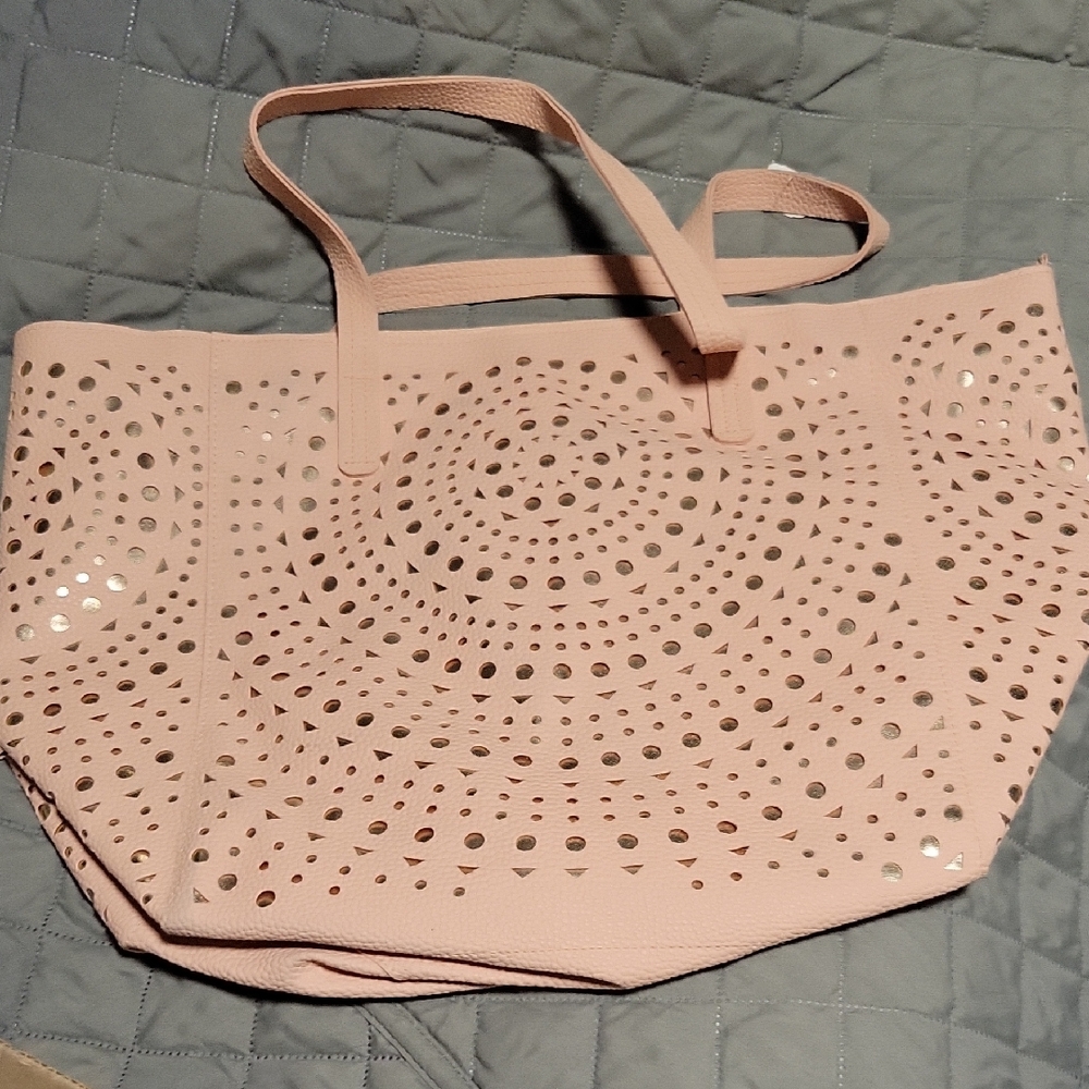Pink Laser-Cut Tote Bag